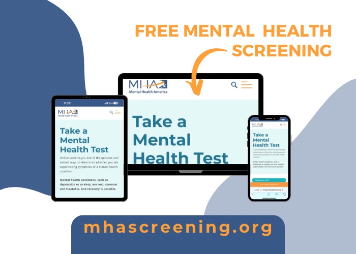 Free, confidential mental health screenings.